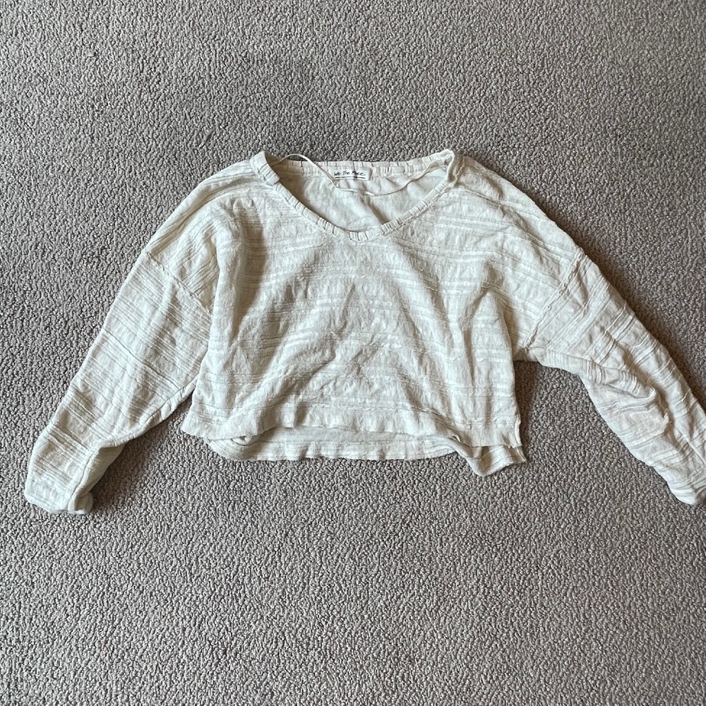 free people cream patterned sweater